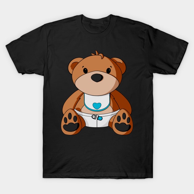 Baby Boy Teddy Bear T-Shirt by Alisha Ober Designs